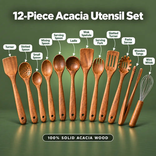 Acacia Wood Utensil Set